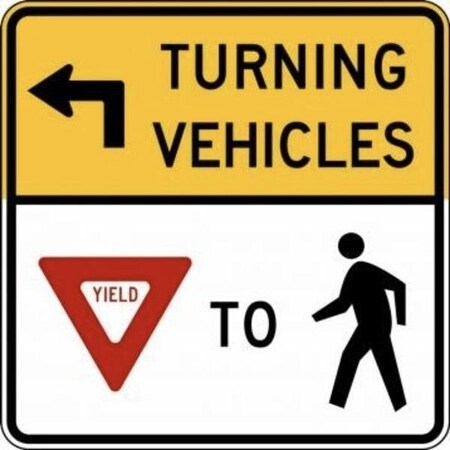 Accuform INTERSECTION SIGN TURNING VEHICLES FRR488RA FRR488RA